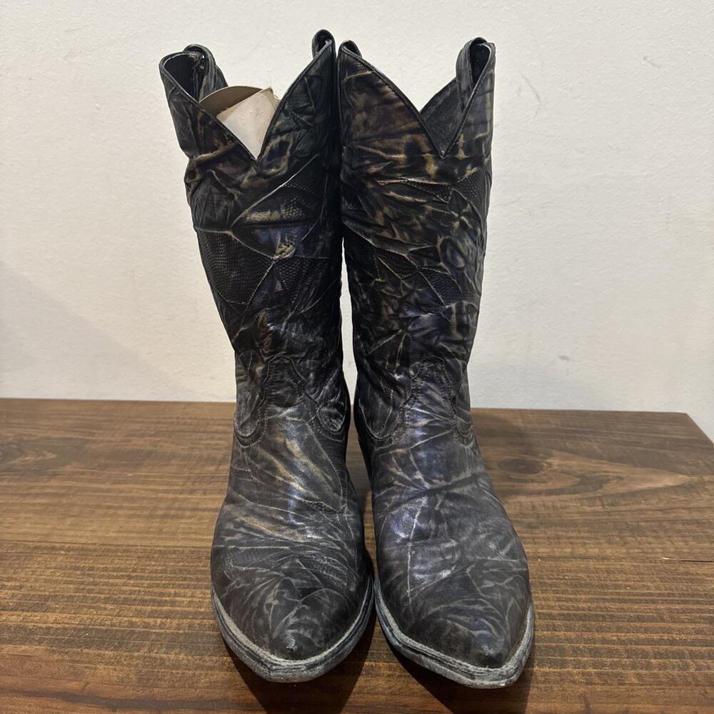 Tony Lama 1130 Metallic Electric Black Western Cowgirl Boots Womens Size 10 - Picture 3 of 12